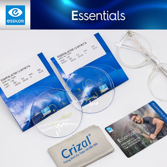 Đa tròng Chống ánh sáng xanh Essilor Essentials Active Blue